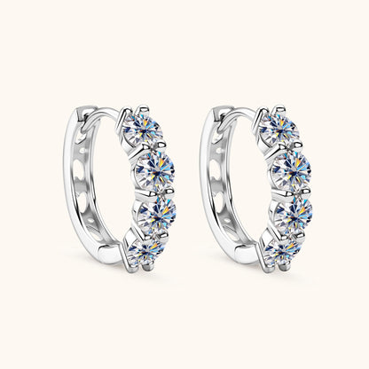 Elegant Silver Moissanite Hoops


