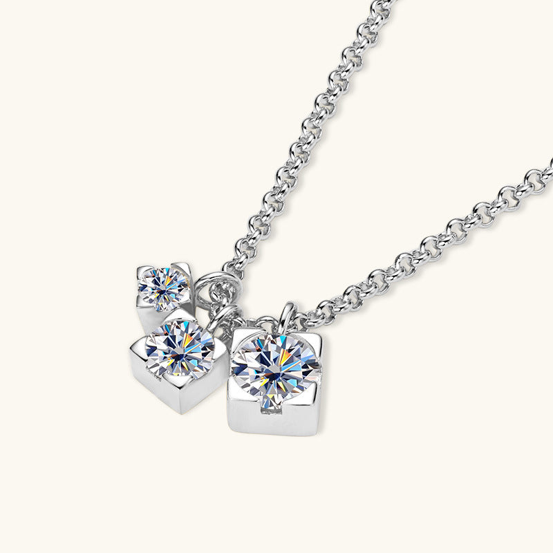 Elegant Moissanite Tiered Pendant Necklace

