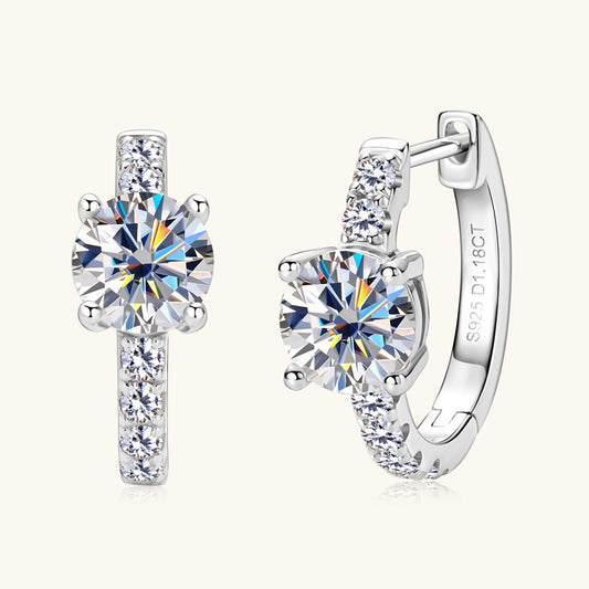 1.18ctw Moissanite Hoop Earrings