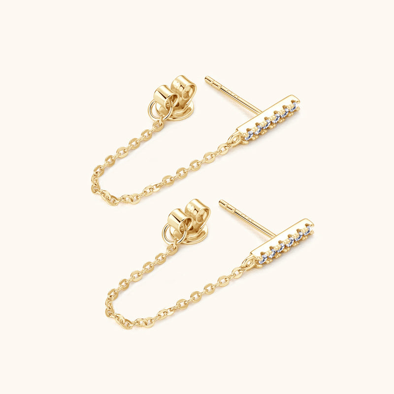 Modern Minimalist Moissanite Drop Earrings


