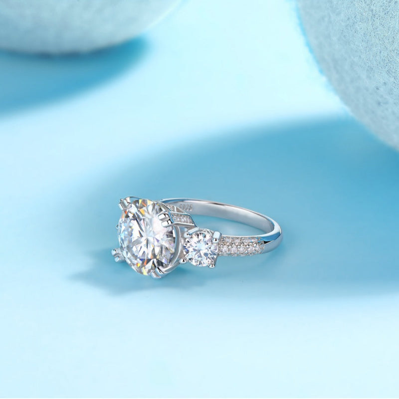 Pave Set Band Moissanite Ring


