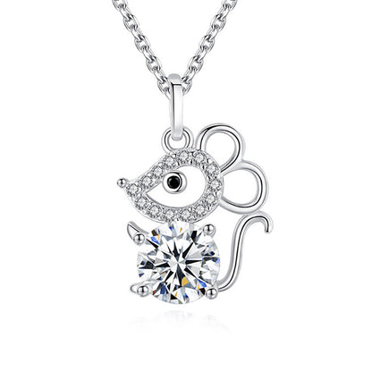 Cubic Zirconia Mouse Necklace

