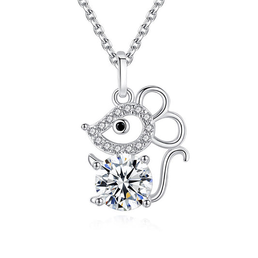 Cubic Zirconia Mouse Necklace


