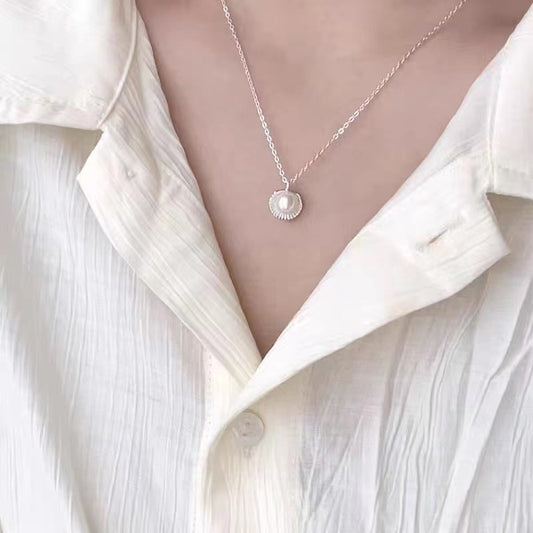 sea shell pearl necklace for women