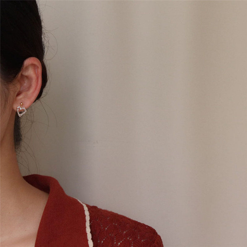 Diamond Simulant Heart Earrings

