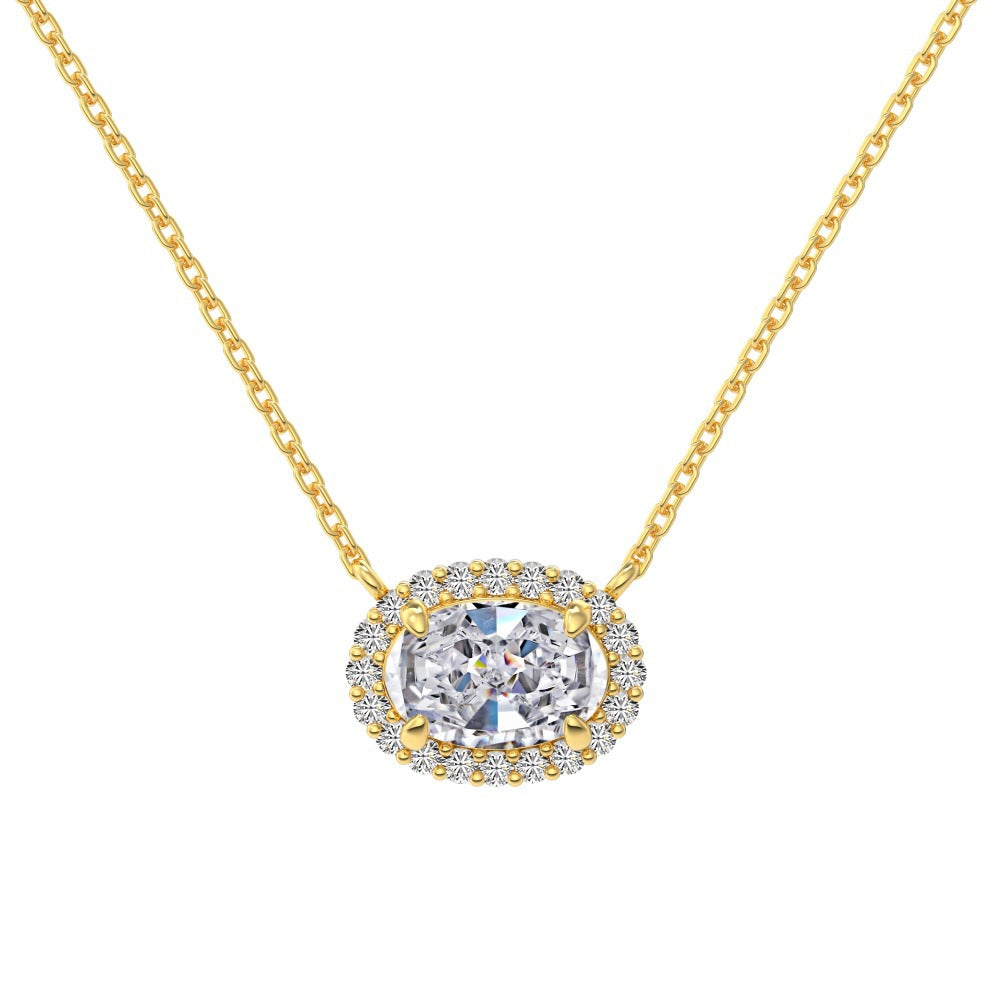 Sparkling Oval Zirconia Pendant Necklace