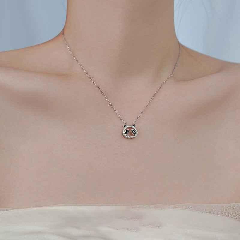 diamond panda necklace