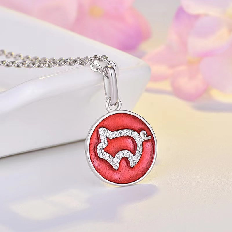 diamond pig necklace