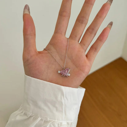 Glamorous Pink Diamond Heart Pendant