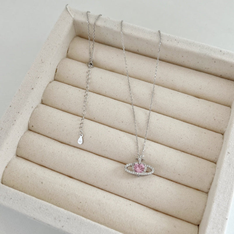 Cosmic Silver Planet Necklace