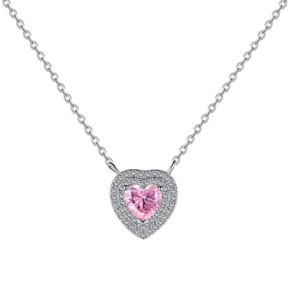 Shimmering Rainbow Heart Necklace