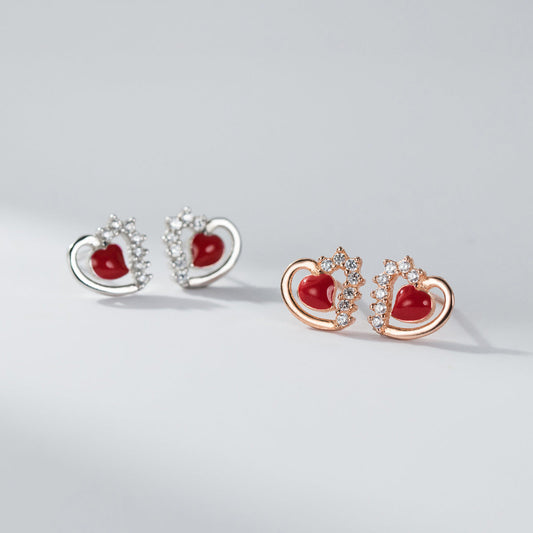 Dazzling Heart within Heart Studs

