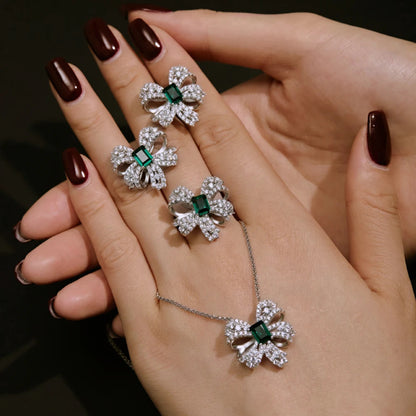Dainty Zirconia Bow Pendant