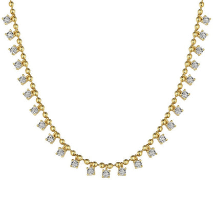 Dazzling Bead Chain Zirconia Necklace