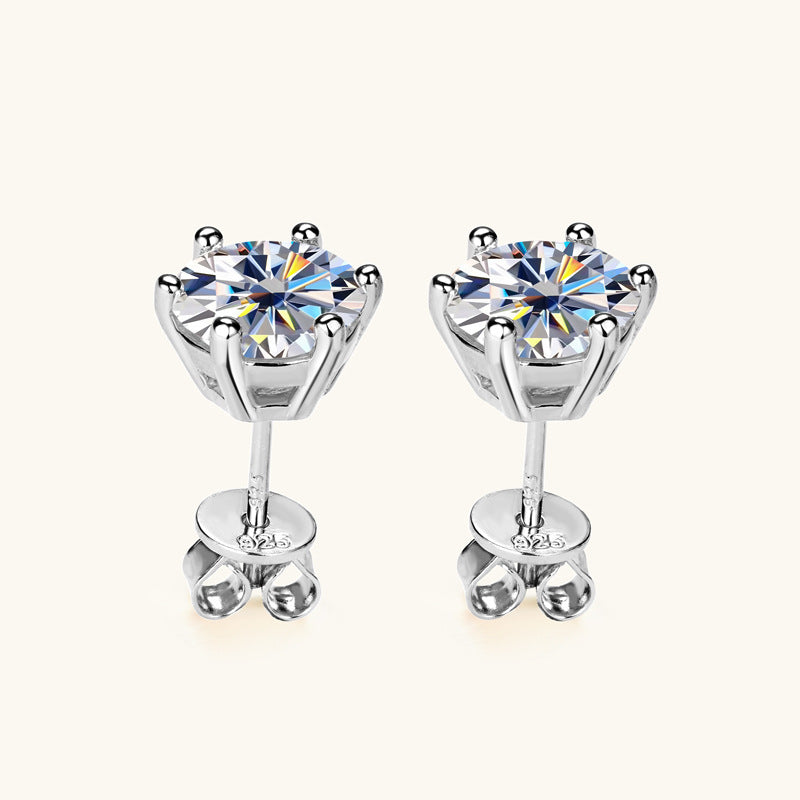 Elegant Moissanite Basket Set Studs

