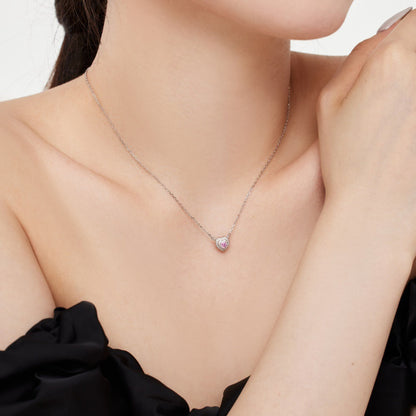 Elegant Silver Nested Heart Halo Necklace

