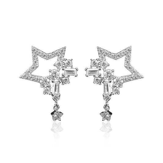Crystal Star Dangle Studs

