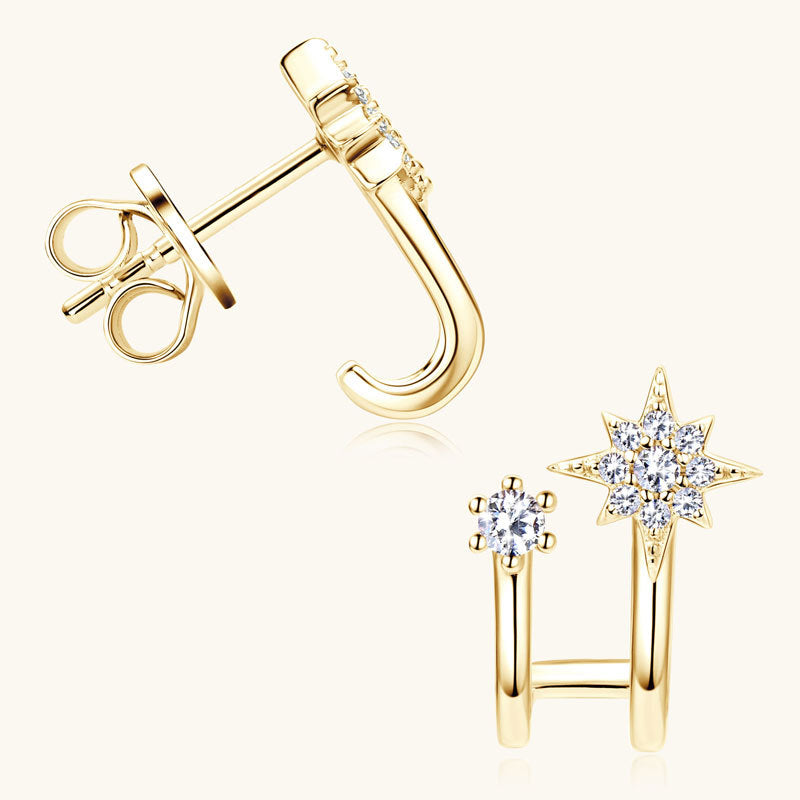 Chic Two-Piece Moissanite Ear Jacket

