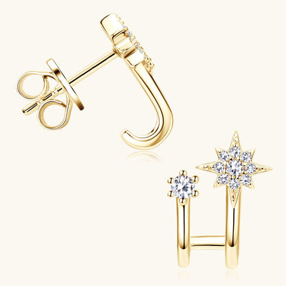 Chic Two-Piece Moissanite Ear Jacket

