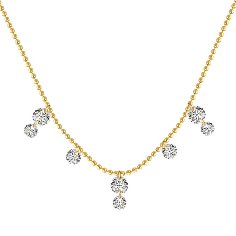 Elegant Beaded Diamond Necklace