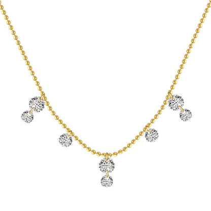 Elegant Beaded Diamond Necklace