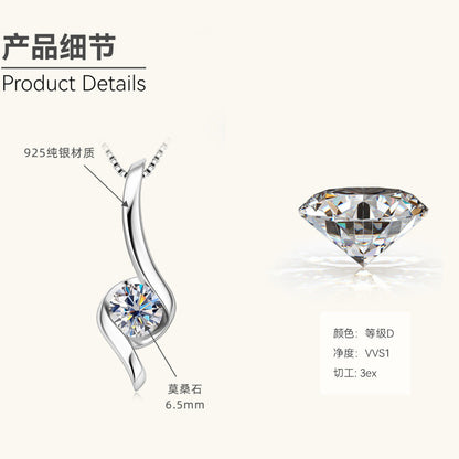 Modern Abstract Moissanite Pendant

