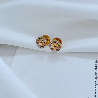 Rose Gold and Silver Pavé Studs

