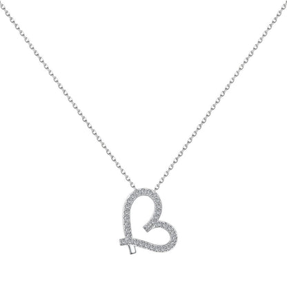 Elegant Silver Open Heart with Pave Crystals


