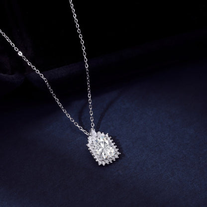 Elegant Silver Rectangular Crystal with Regal Surround

