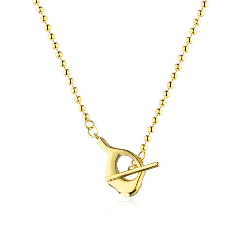 Geometric Toggle Clasp Gold Necklace

