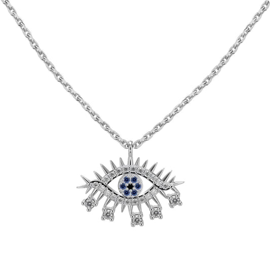 Mystical Blue Devil Eye Pendant Necklace