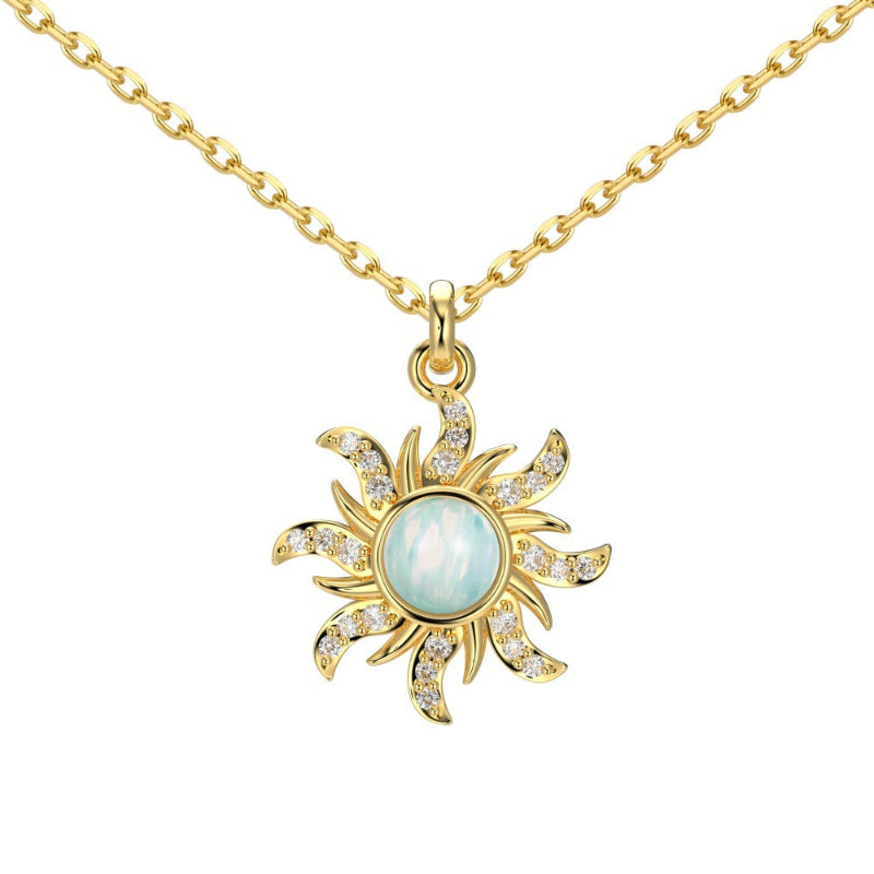 Crystal-Adorned Sun Pendant

