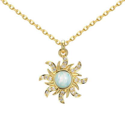 Crystal-Adorned Sun Pendant


