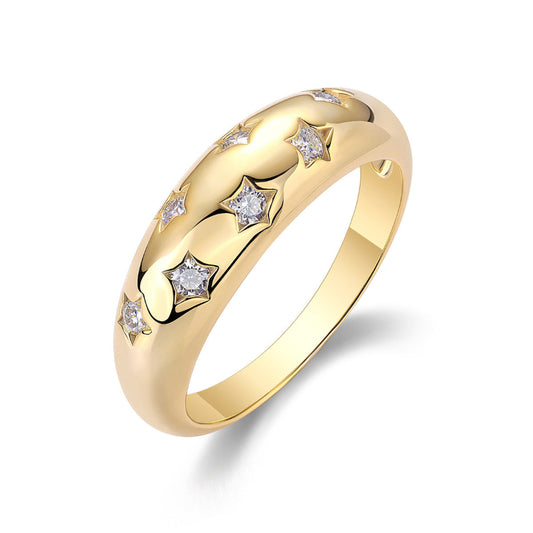 Celestial Star Moissanite Dome Ring

