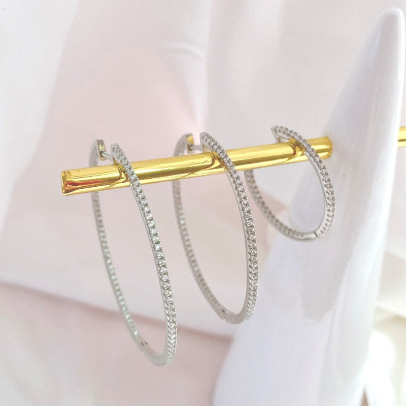 Rhinestone Covered Hoop Earrings

