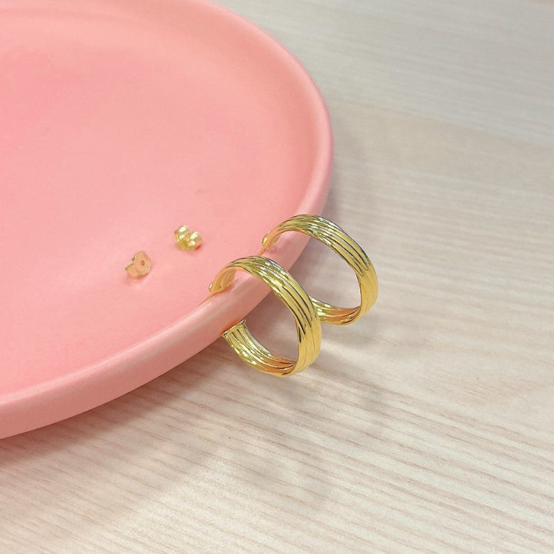 Delicate Twisted Gold Hoops

