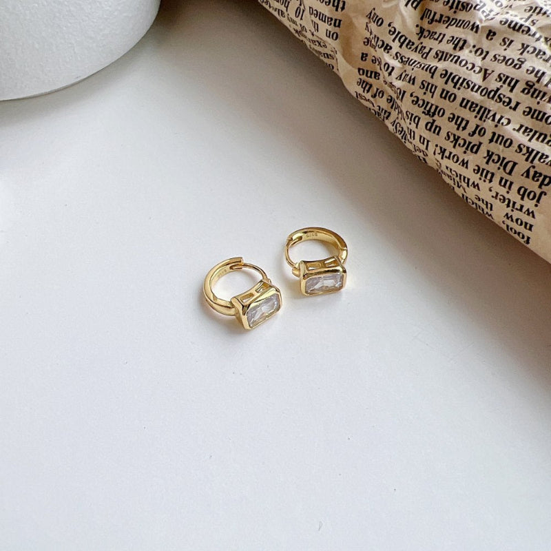 Urban Emerald Cut Huggie Hoops

