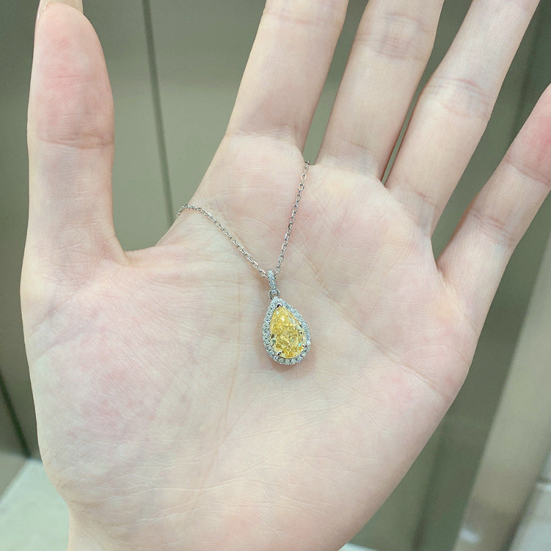 Light Yellow Diamond Look Necklace

