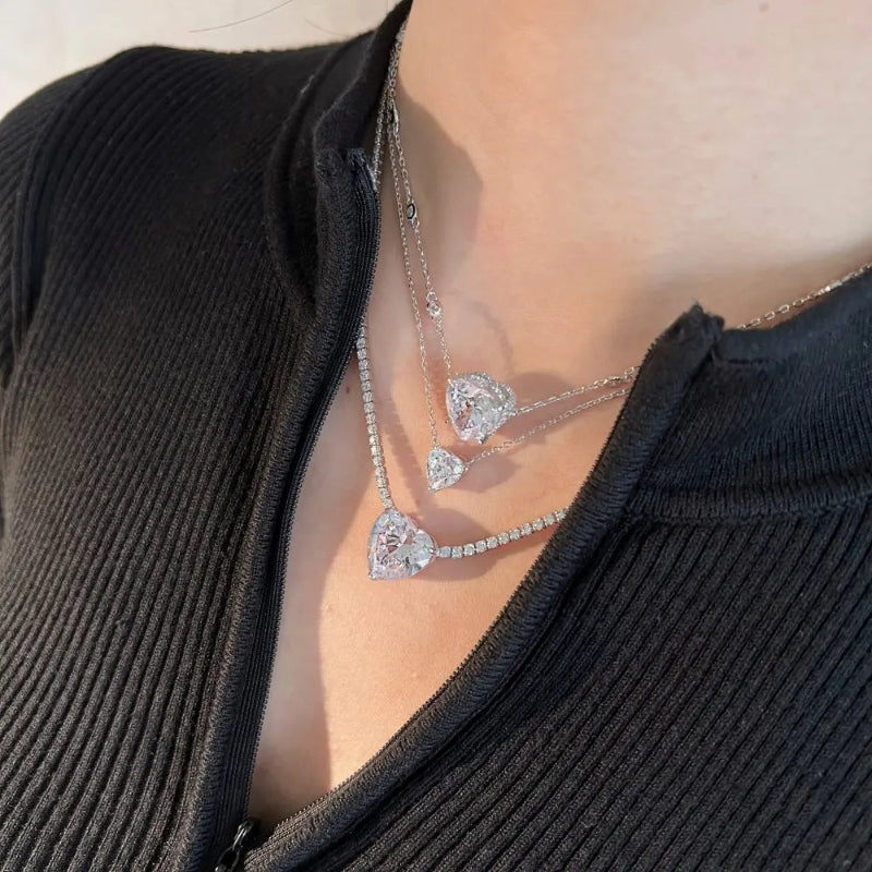 Dazzling Rhodium Heart Jewelry