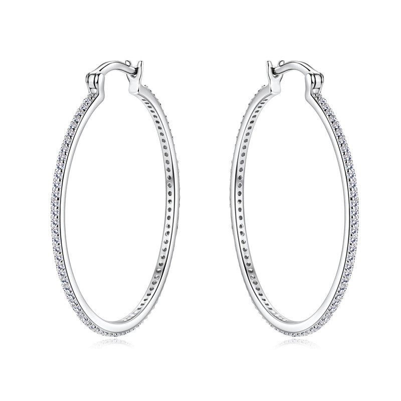 Elegant Pave Hoop Earrings