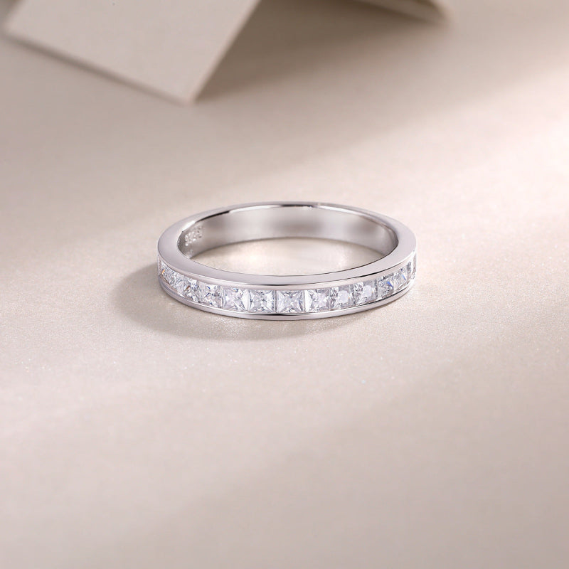 Square Moissanite Channel Set Band


