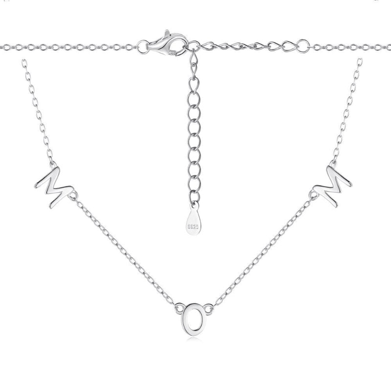 Charming Silver Mom Pendant Necklace