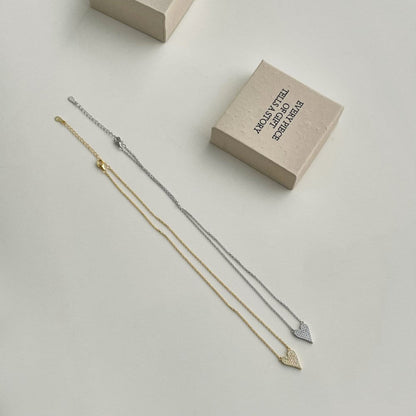 Geometric Pave Heart Necklace


