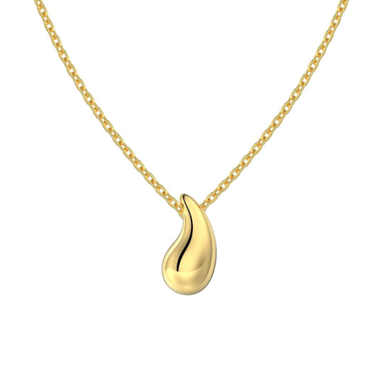 Polished Waterdrop Charm Necklace

