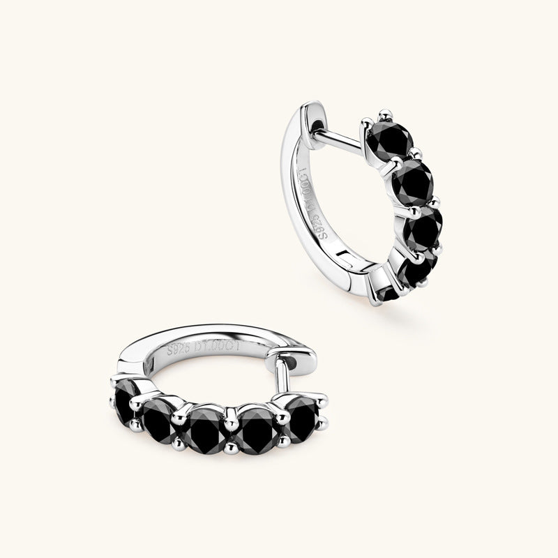 Small Hoop Earrings with Stones