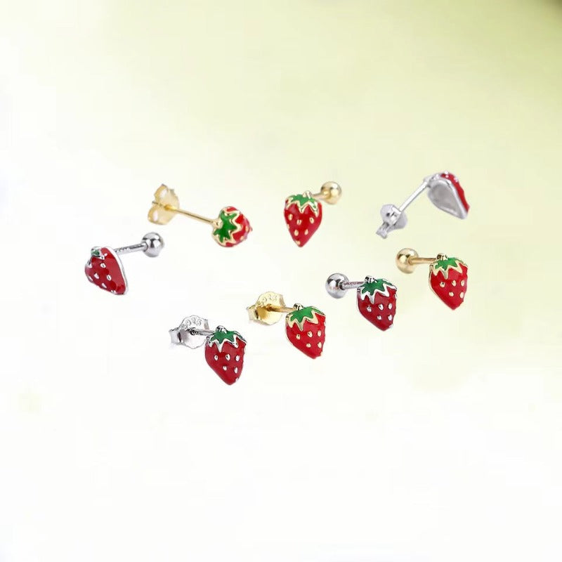 strawberry stud earrings
