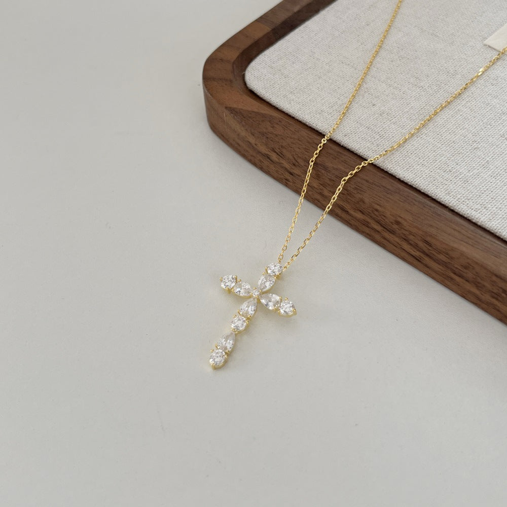 Stunning Waterdrop Cross Pendant