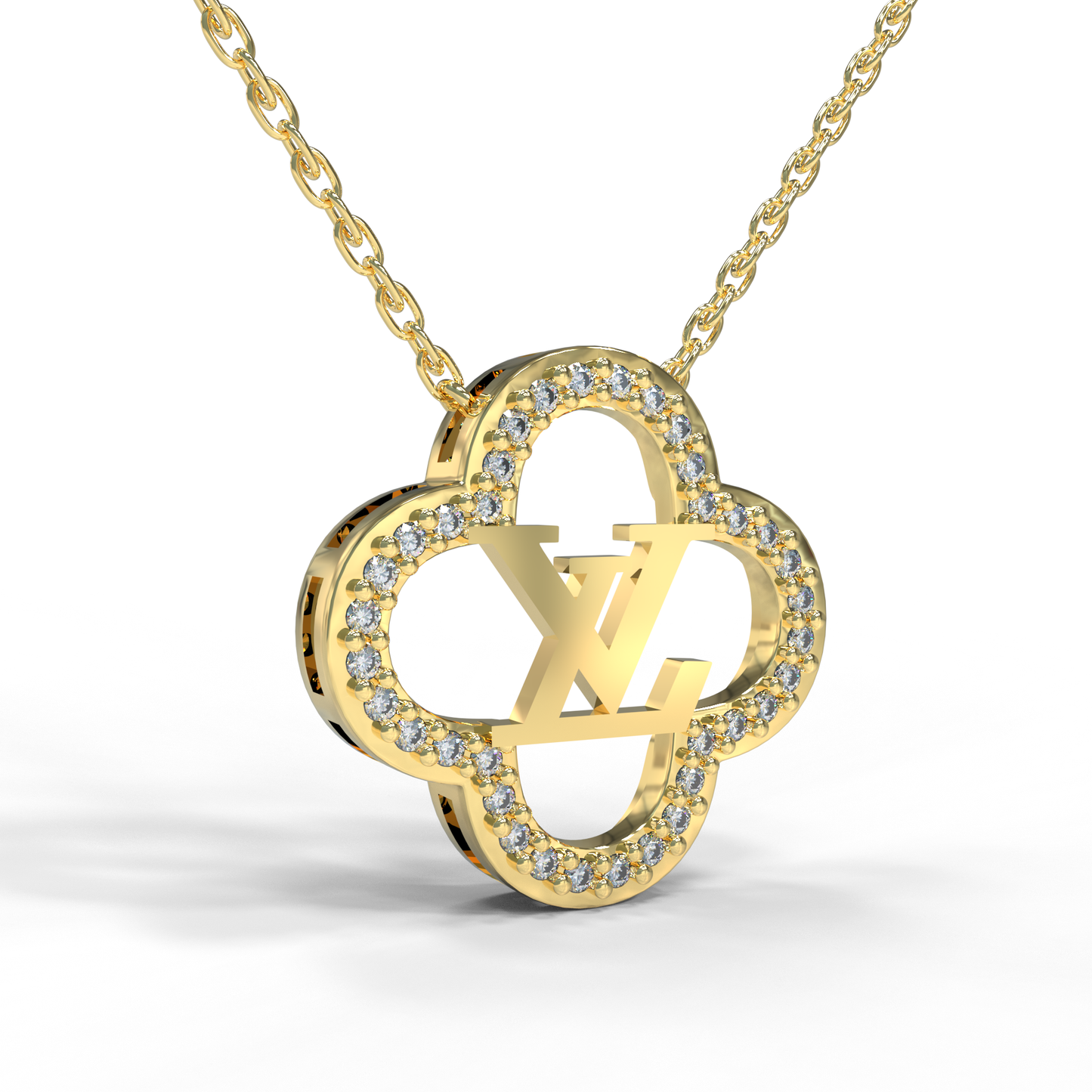 Letter Clover Pendant Necklace