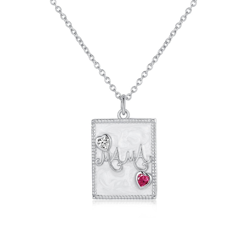 Bejeweled Mama Pendant with a Pearlized Background

