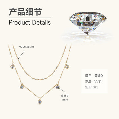 Modern Cascading Moissanite Necklace

